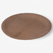 Tan Alligator Textur Print Pappteller (Schrägansicht)