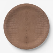 Tan Alligator Textur Print Pappteller (Vorderseite)