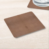 Tan Alligator Textur Print Rechteckiger Pappuntersetzer (angewinkelt)