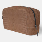 Tan Alligator Textur Print Waschbeutel (Rechte Ecke)