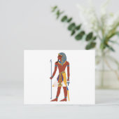 Tan Ancient Egyptian Man in Headdress Holding Ankh Postkarte (Stehend Vorderseite)