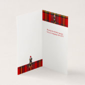 Tan and Black Coonhound Red Kariert Holiday Card (Innenseite)
