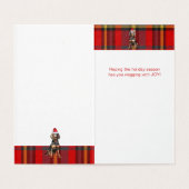Tan and Black Coonhound Red Kariert Holiday Card (Innenseite Aufgefaltet)