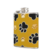 Tan and black paw print on gold background #2 flachmann (Links)