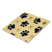 Tan and black paw print on gold background #3 fliese (Seite)