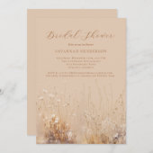 Tan and Cream Neutral Bridal Shower Invitation Einladung (Vorne/Hinten)