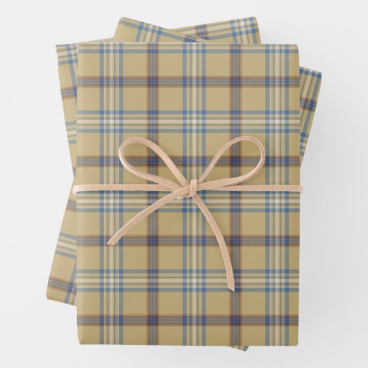 Tan and Wedgewood Blue Modern Geschenkpapier Set (Beispiel)