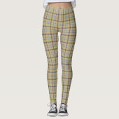 Tan and Wedgewood Blue Plaid Leggings (Vorderseite)