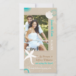 Tan Aqua White Beach Foto Hochzeit speichern das D Save The Date