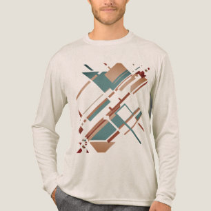 Tan Aquamarine Rost Slanted MCM Look Geometrie Abs Tri-Blend Shirt