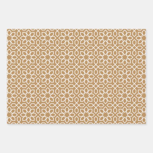 Tan Arabic Geometric Pattern Geschenkpapier Set (Vorderseite 2)