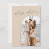 Tan Arch Holiday Foto Weihnachtskarte Feiertagskarte (Vorderseite)