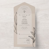 Tan Arch Wedding RSVP All In One Einladung (Innen Boden)