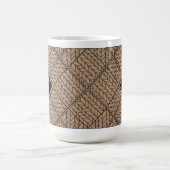 TAN ARGYLE STRICKWARE HOHE WEIßE TASSE + INITIALE (Mittel)