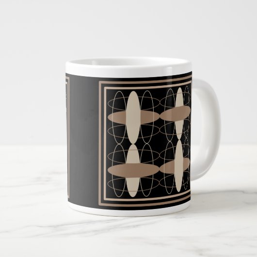 Tan auf Black Jumbo-Tasse (Vorderseite Rechts)