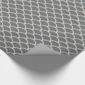 TAN auf grauem Kamm-Muschel-Geschenk-Packpapier Geschenkpapier (Ecke)