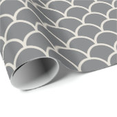 TAN auf grauem Kamm-Muschel-Geschenk-Packpapier Geschenkpapier (Rolleneckpunkt)