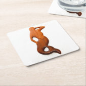 tan Ausblickmeerjungfrau Rechteckiger Pappuntersetzer (angewinkelt)