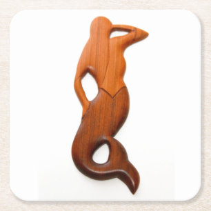 tan Ausblickmeerjungfrau Rechteckiger Pappuntersetzer