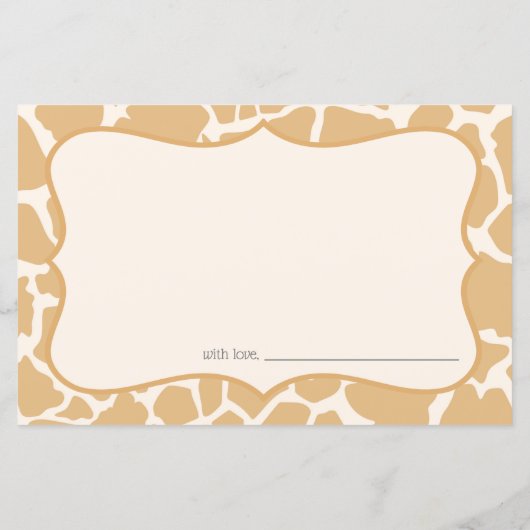 Tan Baby Boy Giraffe Advice Card (Rückseite)