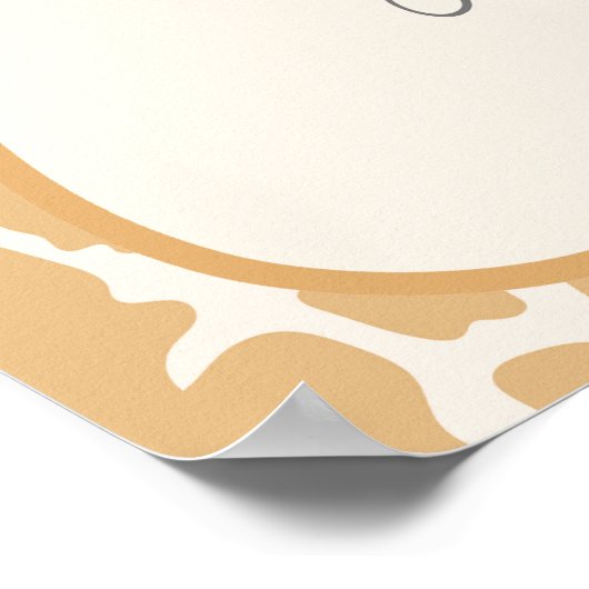 Tan Baby Boy Giraffe Baby Shower Poster (Ecke)