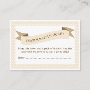 Tan Baby Shower Diaper Raffeleinlage Begleitkarte