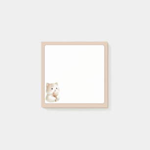 Tan Background Niedliche Katze mit Eiscremekone Post-it Klebezettel