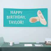 Tan Ballet Shoes auf Aquamarine benutzerdefinierte Banner (Messe)