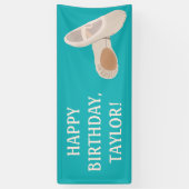 Tan Ballet Shoes auf Aquamarine benutzerdefinierte Banner (Vertikal)