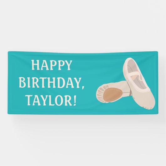 Tan Ballet Shoes auf Aquamarine benutzerdefinierte Banner (Horizontal)