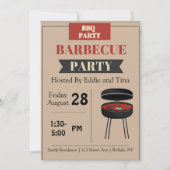 Tan Barbecue Party Einladung (Vorderseite)