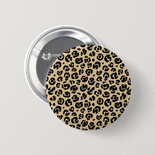 Tan Beige Black Leopard Button (Vorne & Hinten)
