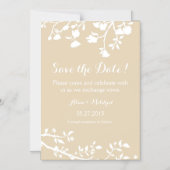Tan Beige Brown White Blume Speichern Sie das Datu Magneteinladung (Vorderseite)