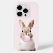 Tan Beige Bunny Blows Pink Bubble Gum Case-Mate iPhone Hülle (Rückseite)
