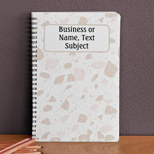 Tan & Beige Erdtonchips Terrazzo Muster, Notizblock