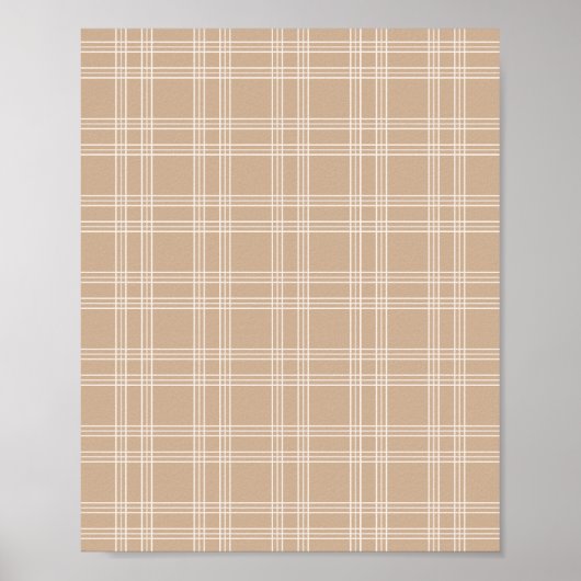 Tan Beige Gingham Poster (Vorne)