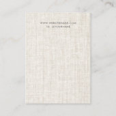 Tan Beige Linen Print Elegante Ohrring Display Visitenkarte (Rückseite)