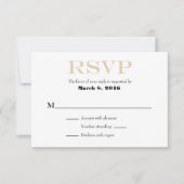 Tan Beige White Schlicht Simple Wedding RSVP Cards (Vorderseite)