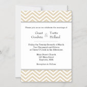 Tan Beige Zickzack magnetische Hochzeitseinladung Magneteinladung (Vorderseite)