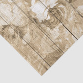 Tan Beklemmte rustikale Rose über den Holzabbau Seidenpapier (Detail)