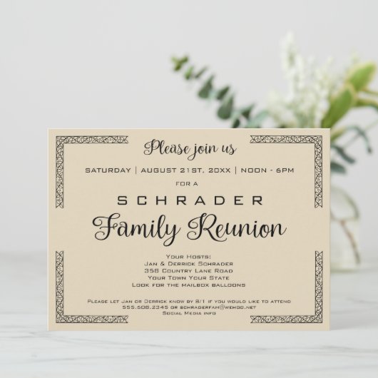 Tan Biege oder jede Wiedersehen-Farbfamilie Einladung (Stehend Vorderseite)