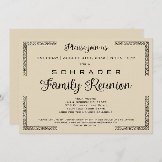 Tan Biege oder jede Wiedersehen-Farbfamilie Einladung (Vorne/Hinten)