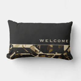 Tan Black & Beige Abstrakt Geometric | Begrüßung Kissen Für Draußen
