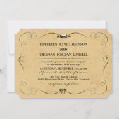 Tan & Black Custom Heart Foto Hochzeit Einladung (Rückseite)