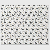 Tan & Black Deer Pattern, Weihnachten Geschenkpapier (Flach)