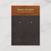 TAN BLACK LETHER TEXTURE STUD EARRING DISPLAPLAY VISITENKARTE (Vorderseite)