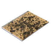 Tan Black Paint Spritzer Abstrakt Notebook Notizblock (Linke Seite)
