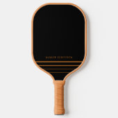 Tan & Black Simple Minimal Personalisiert Name Pickleball Schläger (Vorderseite)