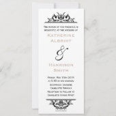 Tan & Black Skinny Wappen Einladung (Rückseite)