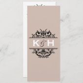 Tan & Black Skinny Wappen Einladung (Vorne/Hinten)